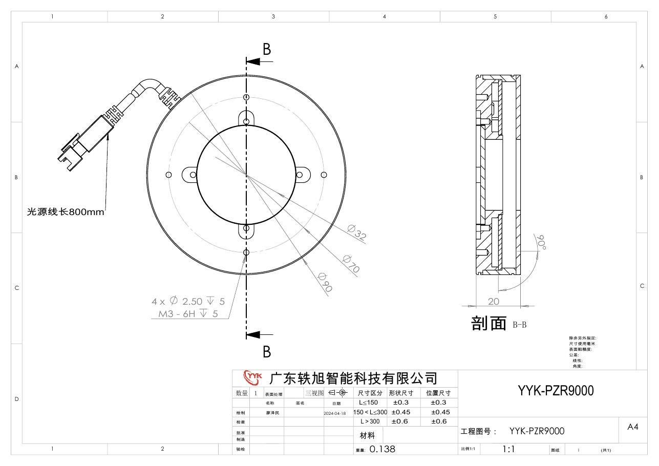 YYK-PZR9000 偏振环光源 尺寸图
